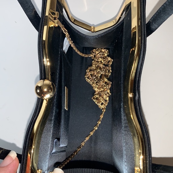 Vintage Carla Marchi Black satin evening purse - Picture 4 of 9